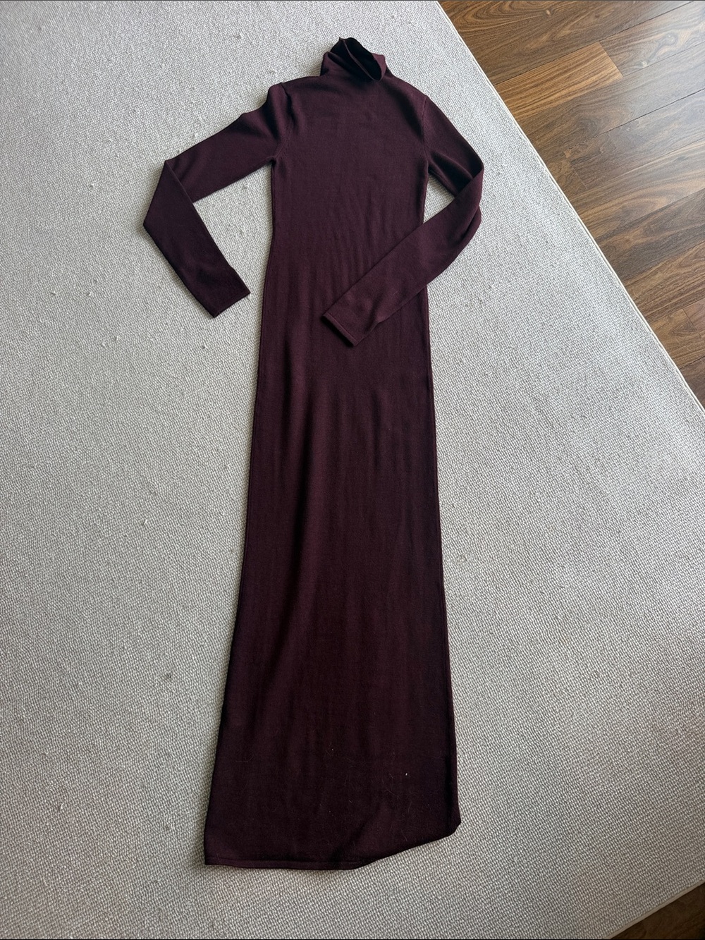 Lovers + Friends Burgundy Long-Sleeve Turtleneck Maxi Dress